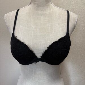 Victoria's Secret Black Lace Padded Push-up Bra  - Size 32B